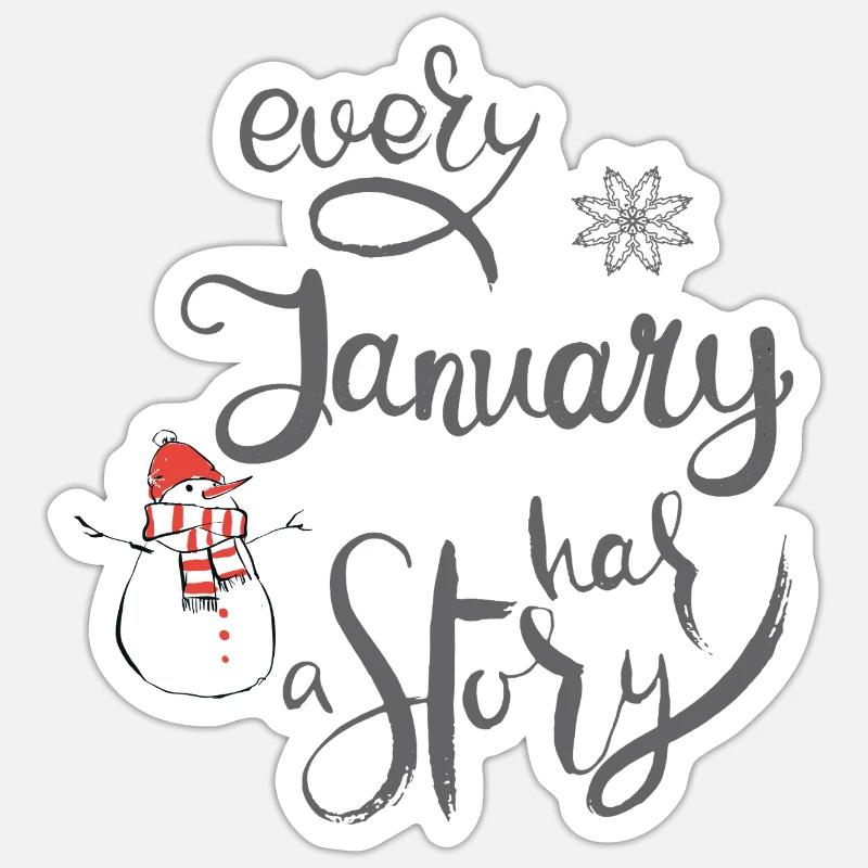 Janvier Sticker taille S (10 x 10 cm)