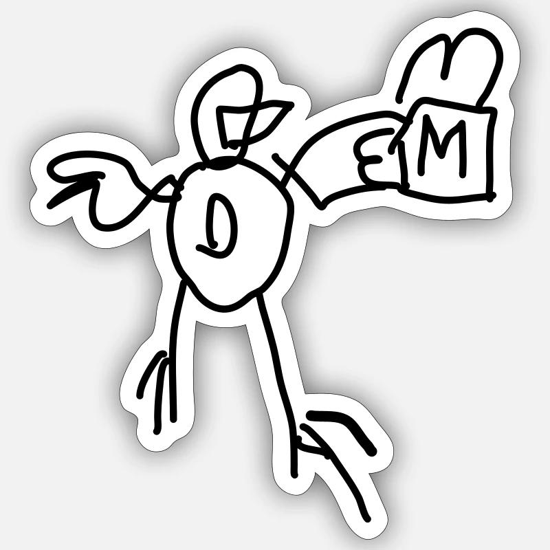 Canard avec menu de restauration rapide Sticker taille S (10 x 10 cm)