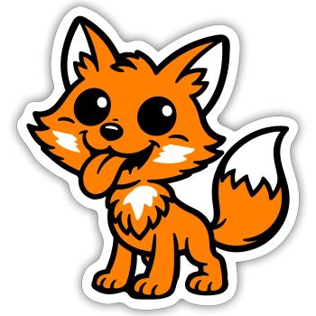 Bande dessinée Fox - Sticker taille S (10 x 10 cm) - blanc mat - Devant