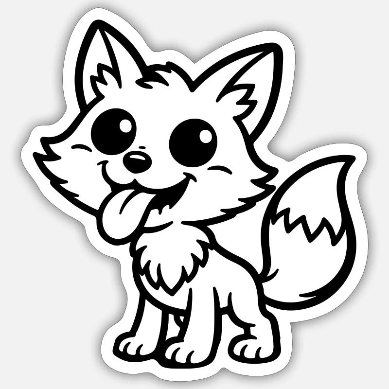 Fuchs Comic Lustig Sticker Größe S (10 x 10 cm)