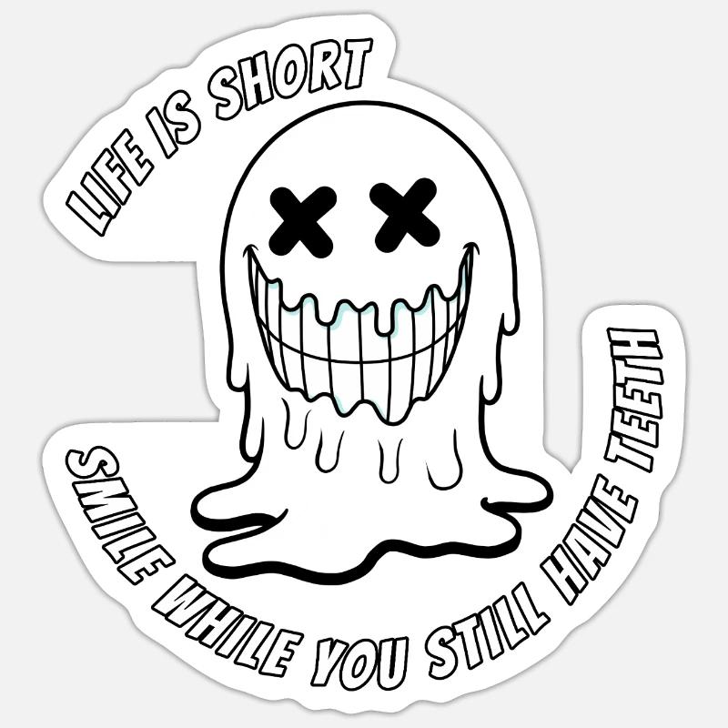 Leben und Teeth.TR - Sticker Größe S (10 x 10 cm) - Mattweiß