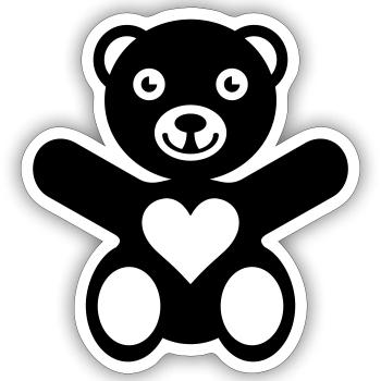 Bear Heart Love - Sticker Größe S (10 x 10 cm) - Mattweiß - Vorne