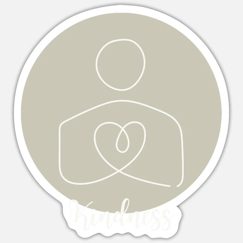 Herzlinie der Freundlichkeit - Sticker Größe S (10 x 10 cm) - Mattweiß