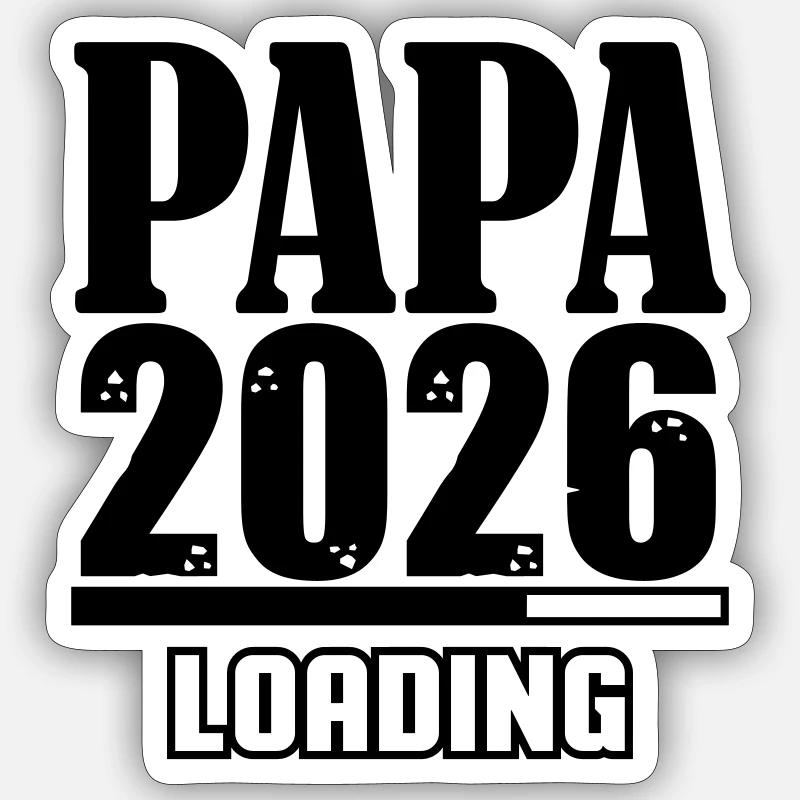 Papa 2026 Ladataan - Tarra koko S (10 x 10 cm) - mattavalkoinen