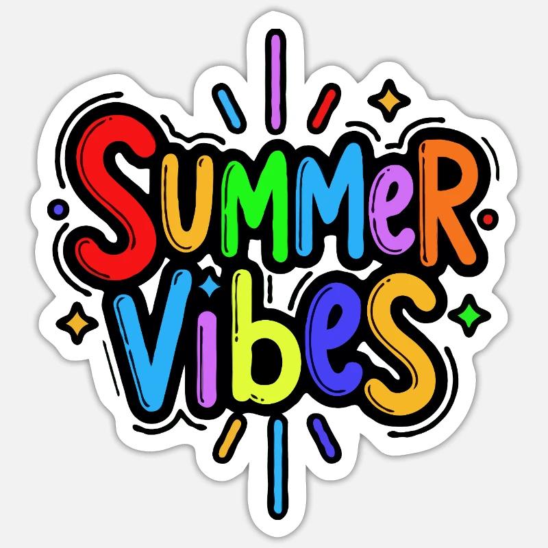 Summer Vibes Rainbow - Sticker size S (10 x 10 cm) - white matte