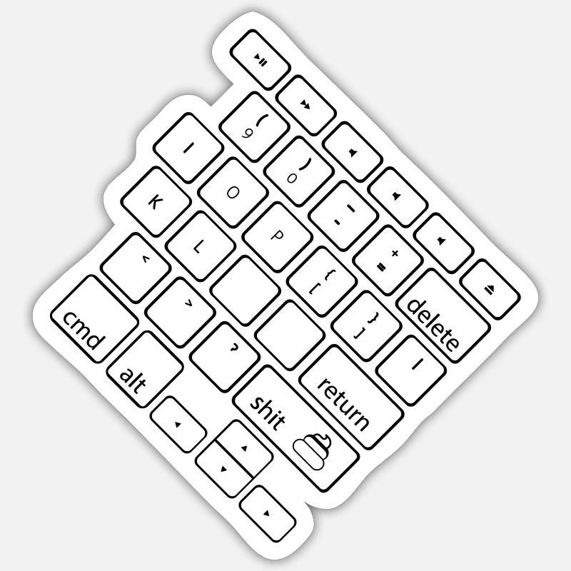 merde - Sticker taille S (10 x 10 cm) - blanc mat
