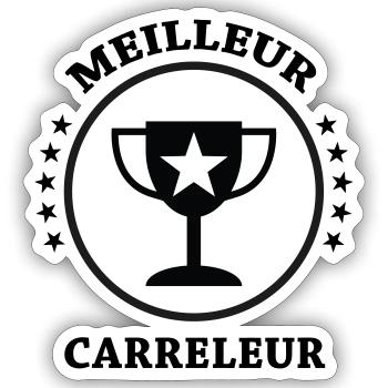 Meilleur Carreleur - Sticker taille S (10 x 10 cm) - blanc mat - Devant