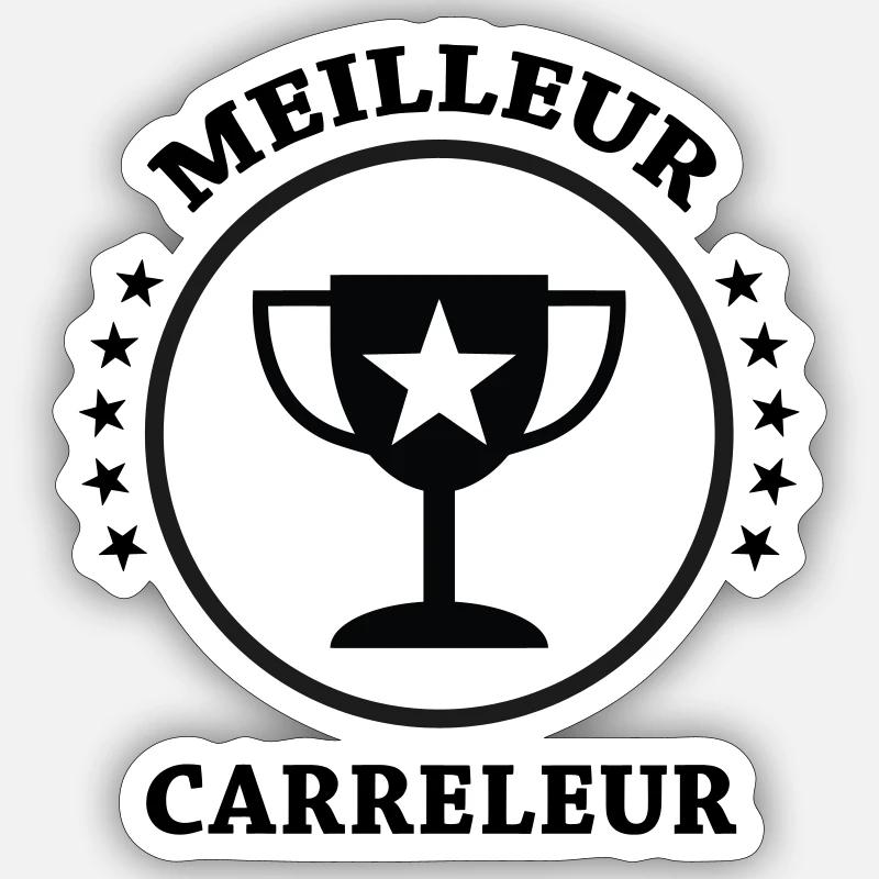 Best Tiler - Sticker size S (10 x 10 cm) - white matte