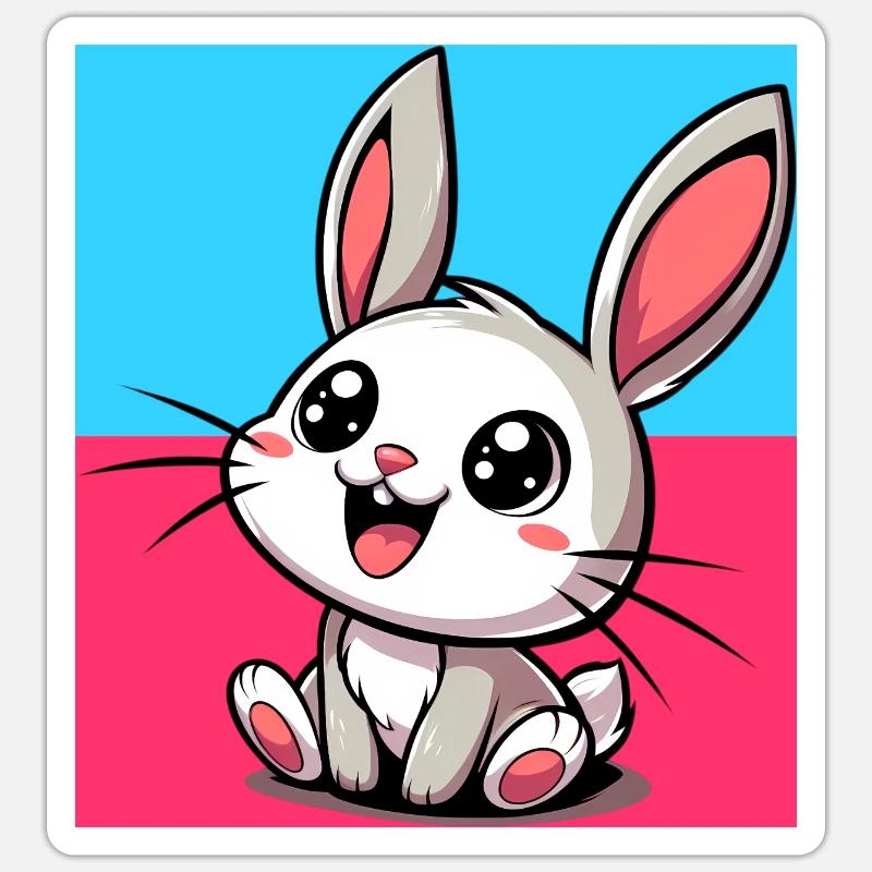 rabbit - Sticker size S (10 x 10 cm) - white matte