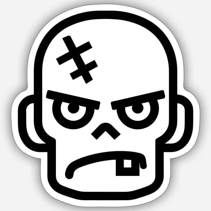 Zombie - Sticker Größe S (10 x 10 cm) - Mattweiß
