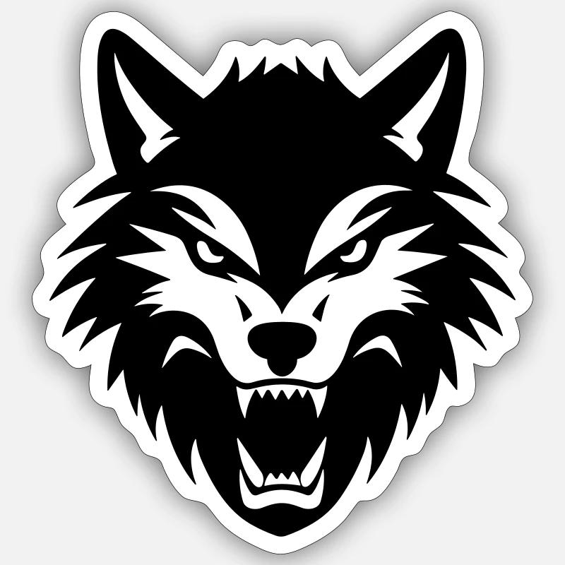 Wolf - Sticker Größe S (10 x 10 cm) - Mattweiß