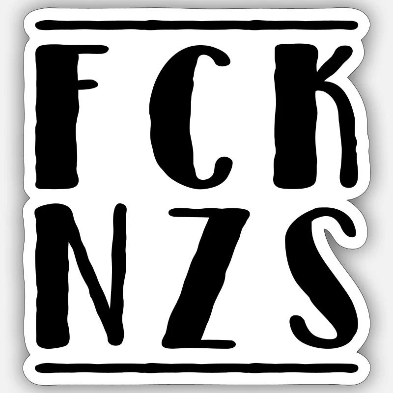 Fck Nzs - Sticker Größe S (10 x 10 cm) - Mattweiß