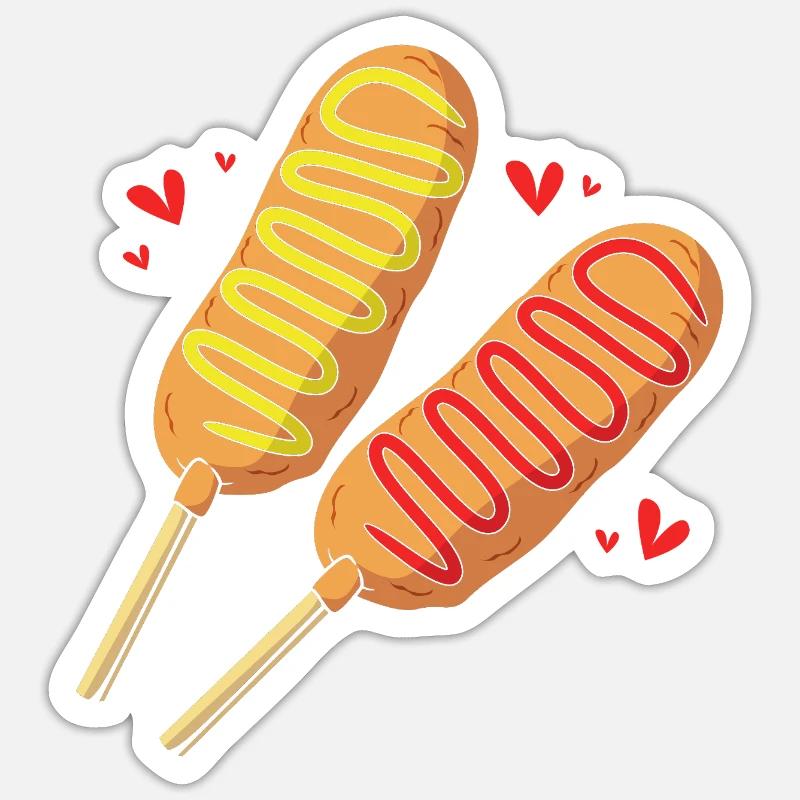 Corn Dog Sticker Größe S (10 x 10 cm)