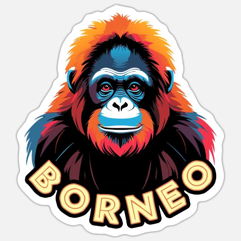 Borneo - Sticker taille S (10 x 10 cm) - blanc mat