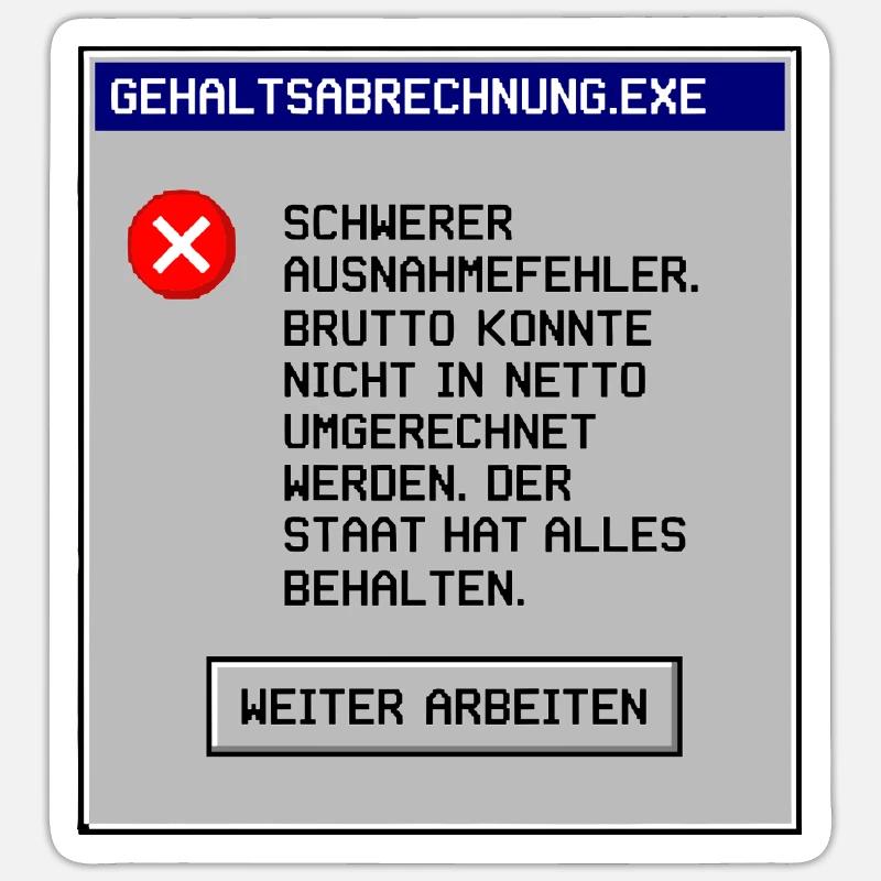 Gehaltsabrechnung Sticker Größe S (10 x 10 cm)