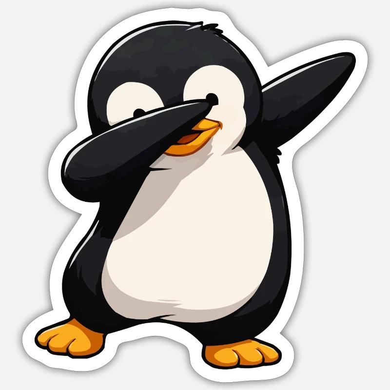 Dab Pinguin Comic Sticker Größe S (10 x 10 cm)