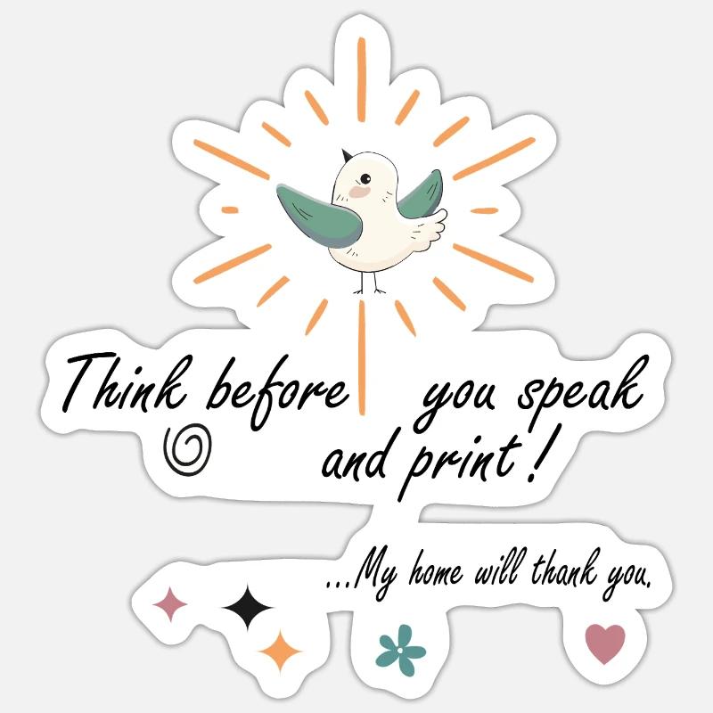 Think Sticker size S (10 x 10 cm)