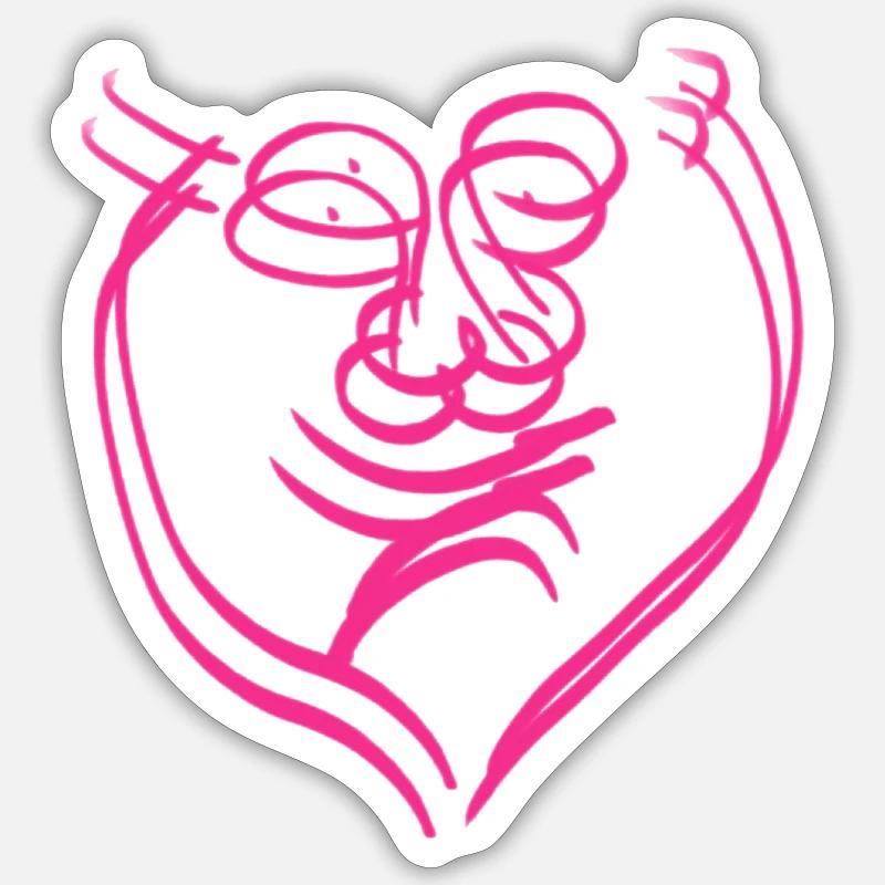 Laughing-crying double face - Sticker size S (10 x 10 cm) - white matte