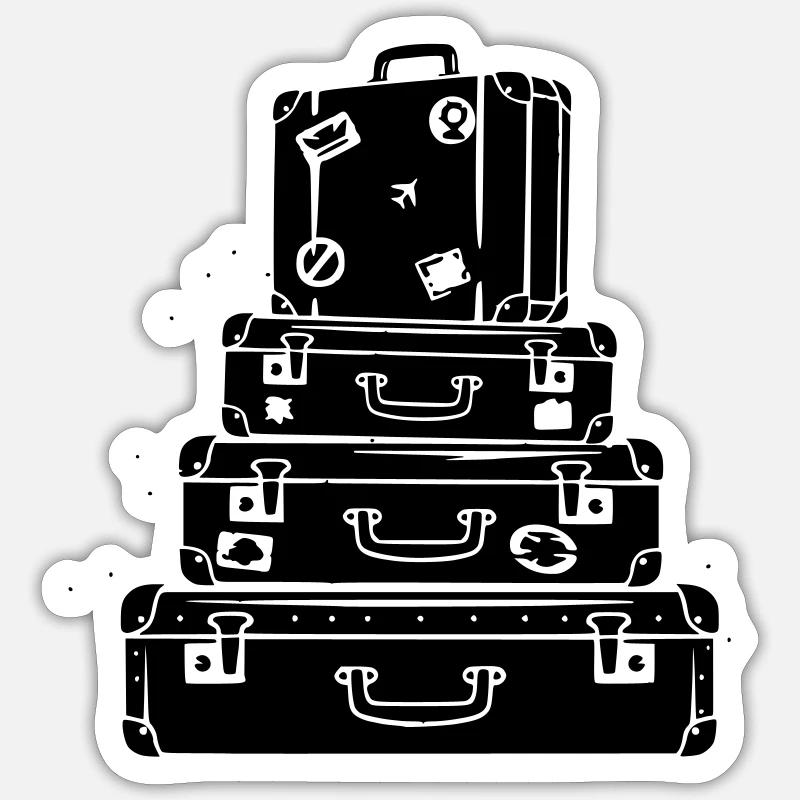 Suitcase Stack Vintage Travel Sticker size S (10 x 10 cm)