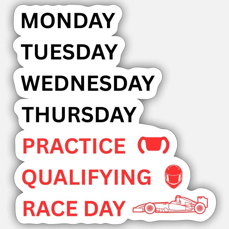 Rennpraxis Qualifying Race Day - Sticker size S (10 x 10 cm) - white matte