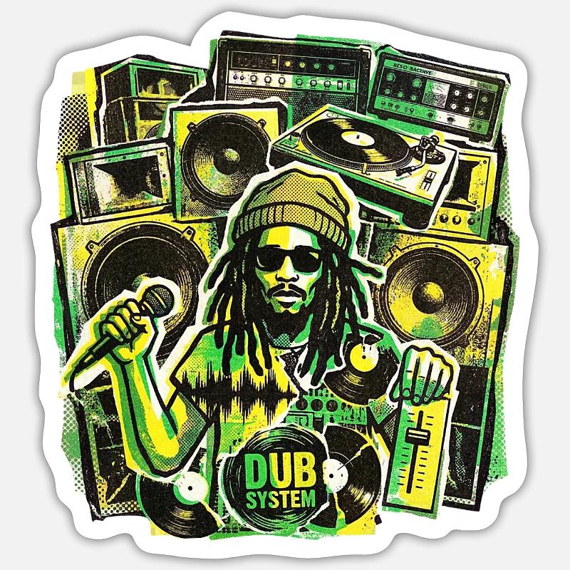 Dub Reggae Soundsystem - Sticker size S (10 x 10 cm) - white matte