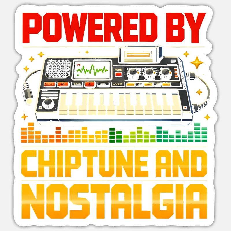 Propulsé par Chiptune | Nostalgie rétro Sticker taille S (10 x 10 cm)