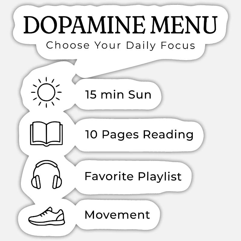 Arrière-impression du menu Dopamine – Soins esthétiques de soi Sticker taille S (10 x 10 cm)