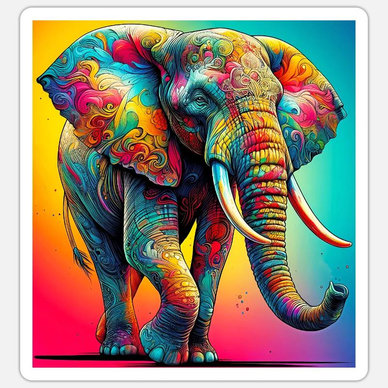 elephant - Sticker size S (10 x 10 cm) - white matte