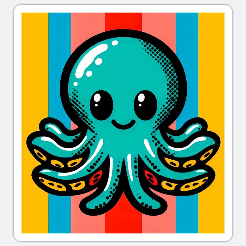 Octopus - Sticker size S (10 x 10 cm) - white matte