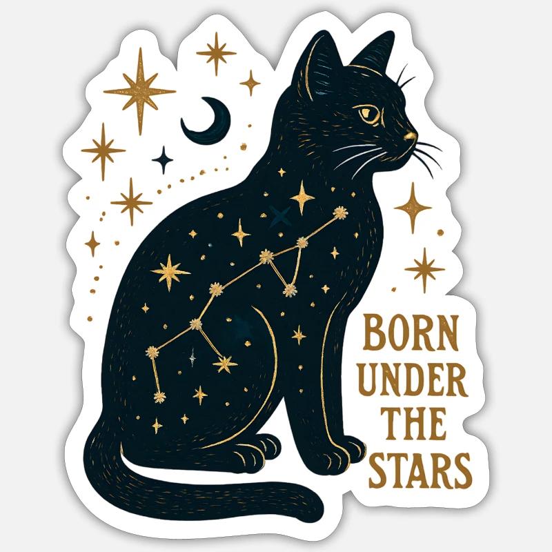 Star Cat Constellation - Sticker size S (10 x 10 cm) - white matte