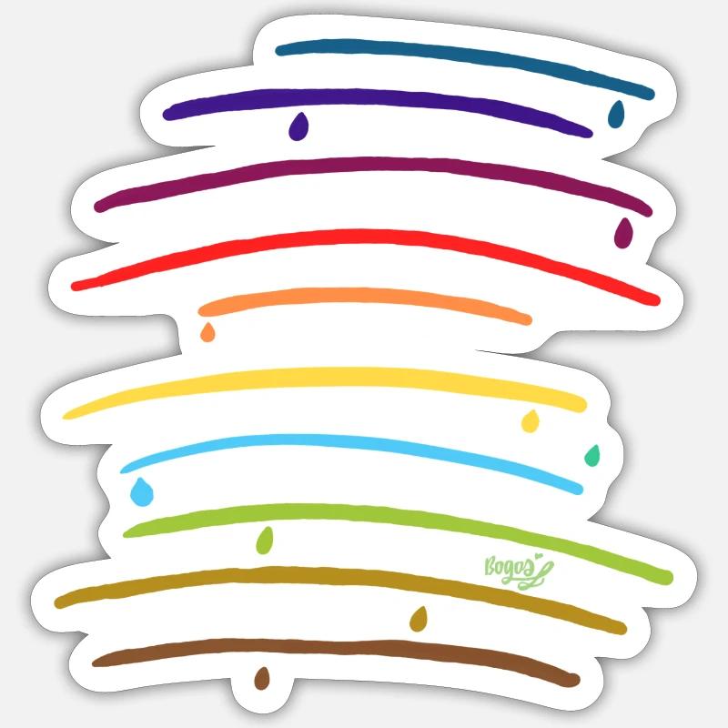 Rainbow arches with drops Sticker size S (10 x 10 cm)