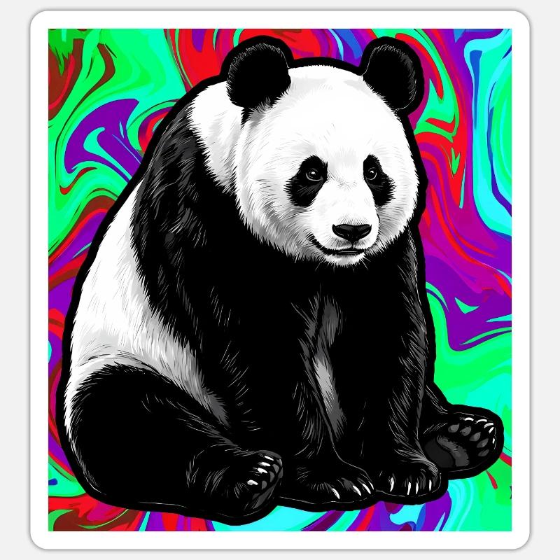 Panda - Sticker Größe S (10 x 10 cm) - Mattweiß