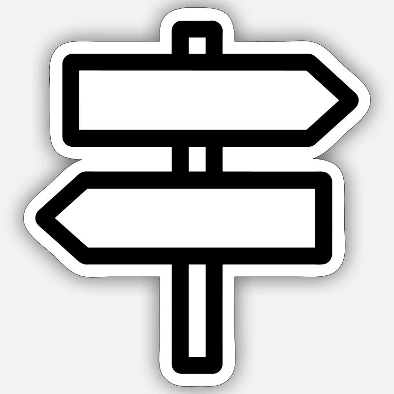 panneau direction Sticker taille S (10 x 10 cm)