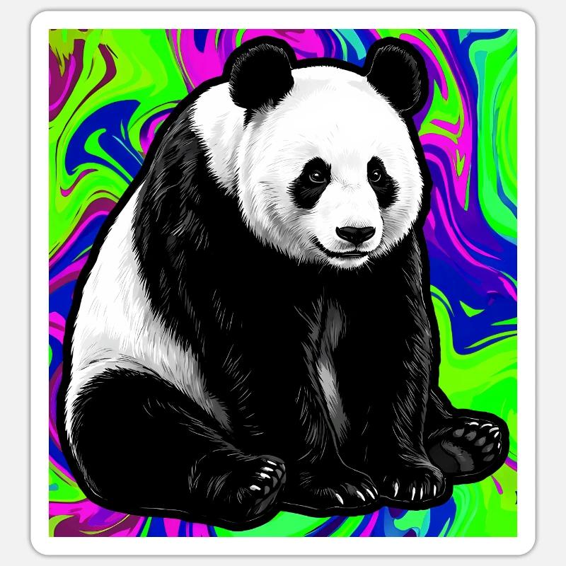 Panda - Sticker Größe S (10 x 10 cm) - Mattweiß