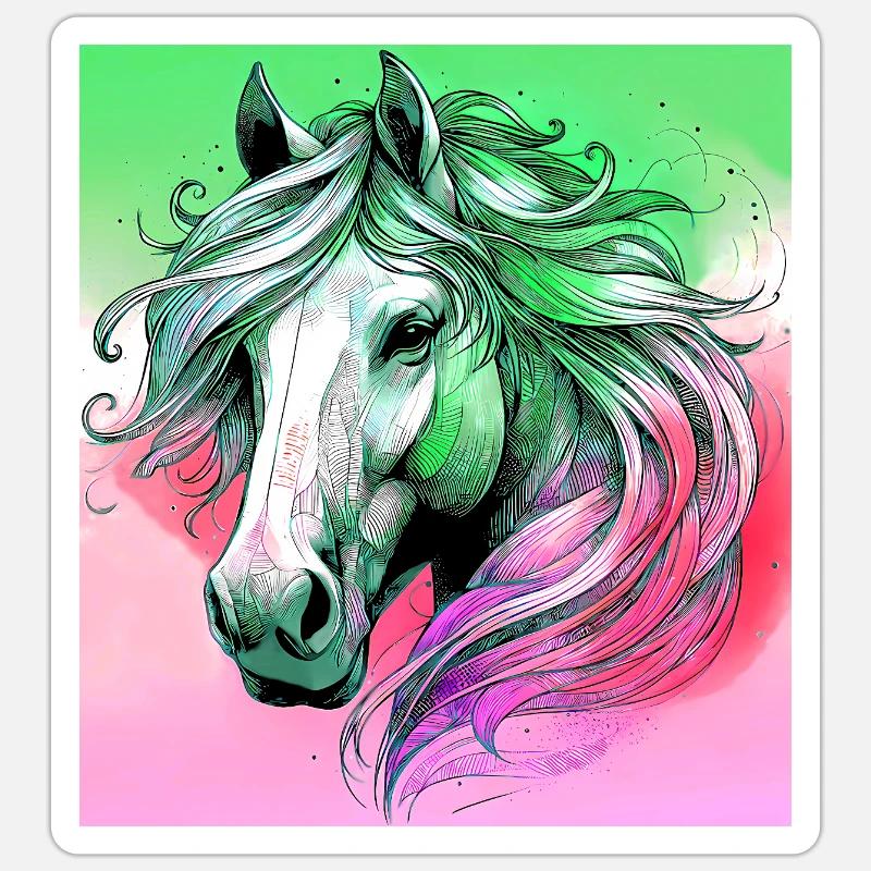 Pferd - Sticker Größe S (10 x 10 cm) - Mattweiß