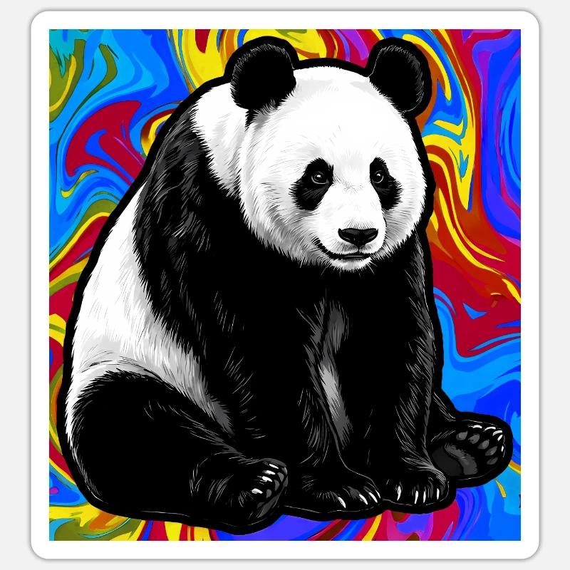 Panda - Sticker Größe S (10 x 10 cm) - Mattweiß