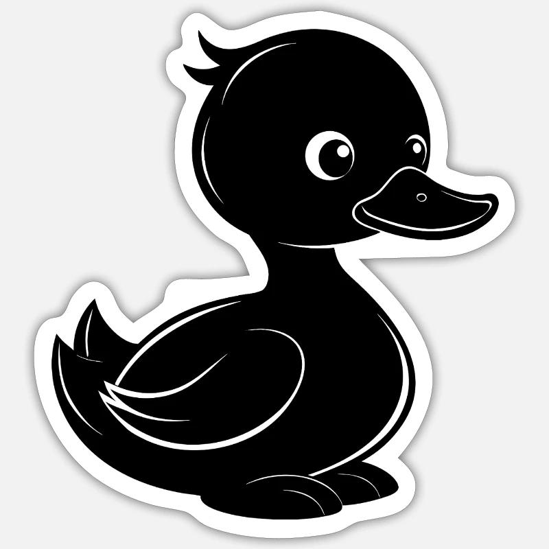 Petit canard - Sticker taille S (10 x 10 cm) - blanc mat