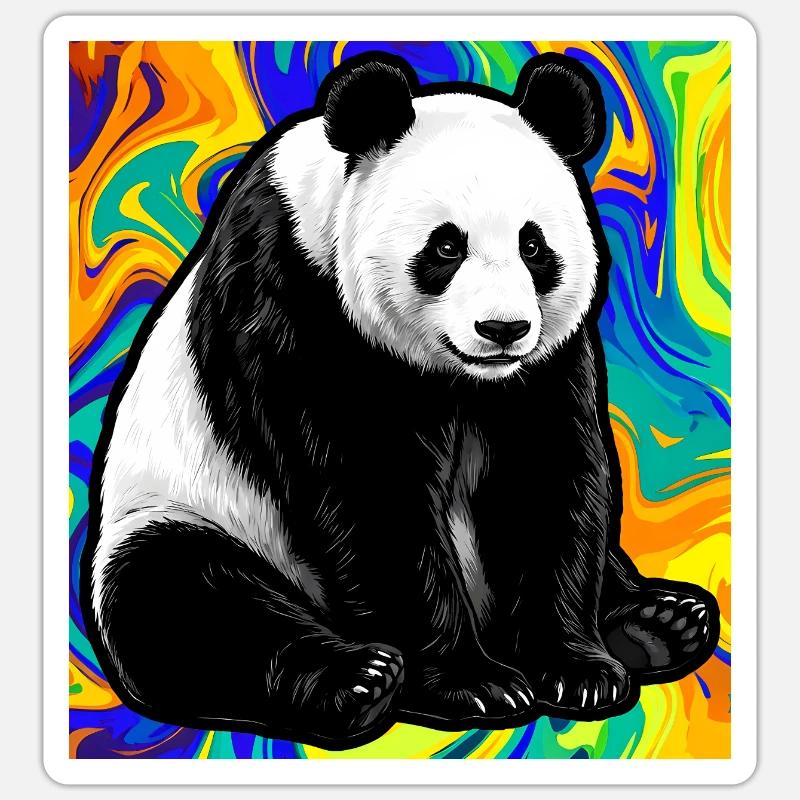 Panda - Sticker Größe S (10 x 10 cm) - Mattweiß