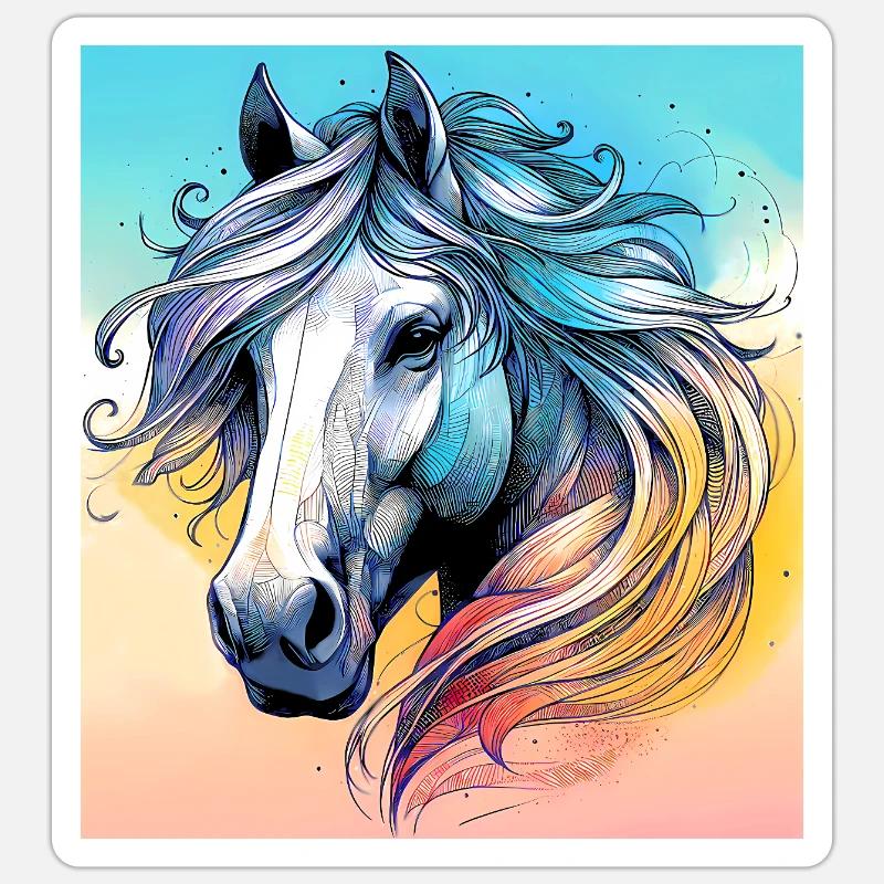 Pferd Sticker Größe S (10 x 10 cm)