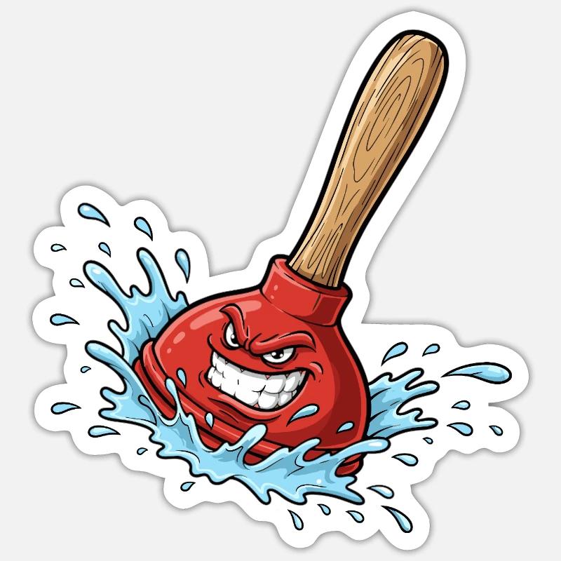 Ventouse rouge avec éclaboussure d’eau Sticker taille S (10 x 10 cm)