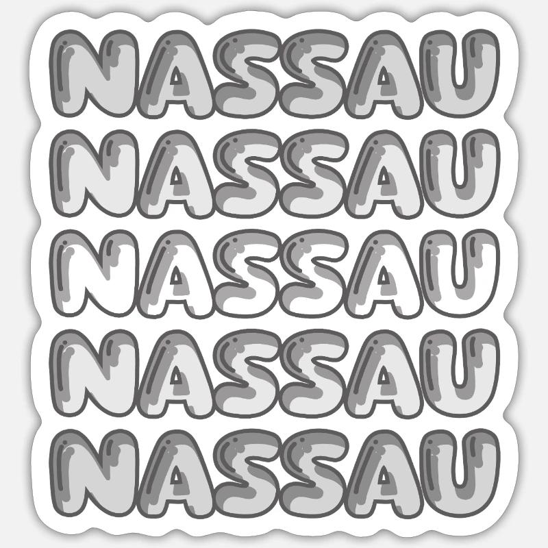 Nassau Bubble Pattern Mehrfachschrift - Sticker Größe S (10 x 10 cm) - Mattweiß