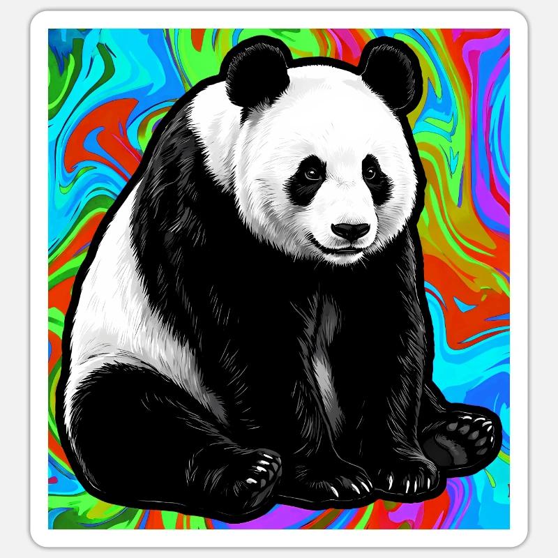 Panda - Sticker Größe S (10 x 10 cm) - Mattweiß