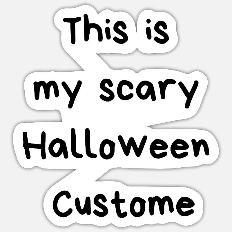 Halloween Kostüm - Sticker Größe S (10 x 10 cm) - Mattweiß