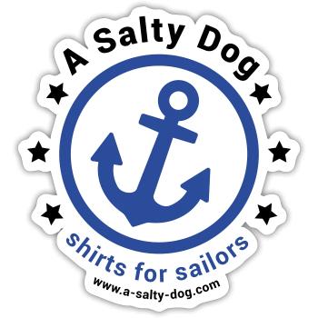 Un chien salé - Chemise à capuche Naviguant en mer du Nord, mer Baltique - Sticker taille S (10 x 10 cm) - blanc mat - Devant