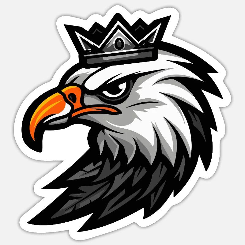 Eagle Head Crown - Sticker size S (10 x 10 cm) - white matte