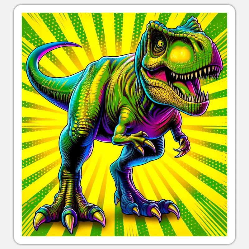 dinosaure - Sticker taille S (10 x 10 cm) - blanc mat
