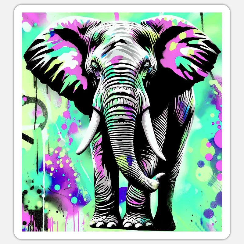 elephant - Sticker size S (10 x 10 cm) - white matte