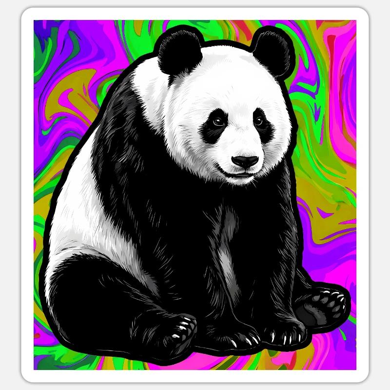 panda - Sticker taille S (10 x 10 cm) - blanc mat