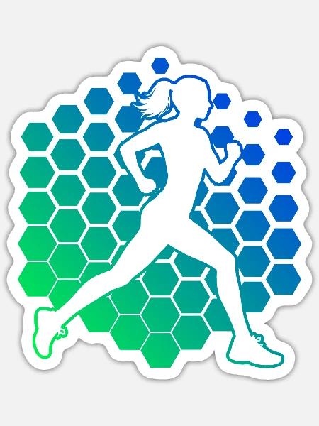 Geschenkidee für eine Running mit Running - Sticker Größe S (10 x 10 cm) - Mattweiß