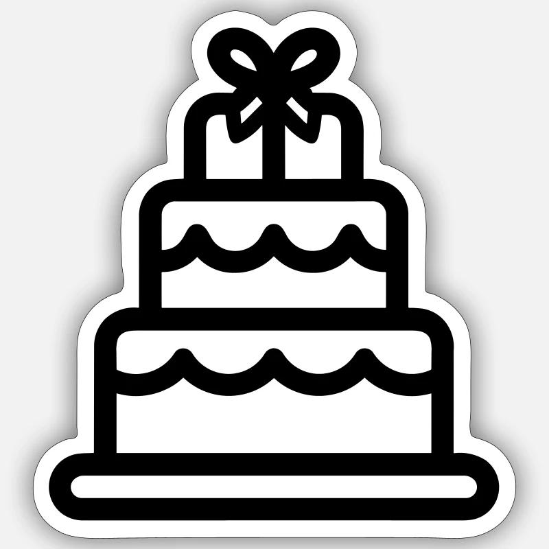 Wedding Cake - Sticker size S (10 x 10 cm) - white matte